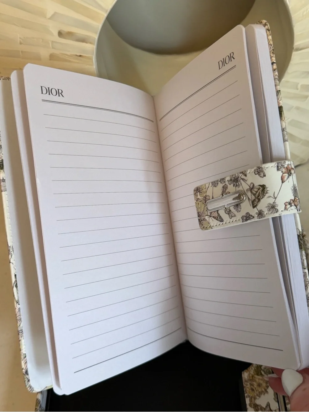 Dior GWP Butterfly Floral Notebook & Gold Pen Set